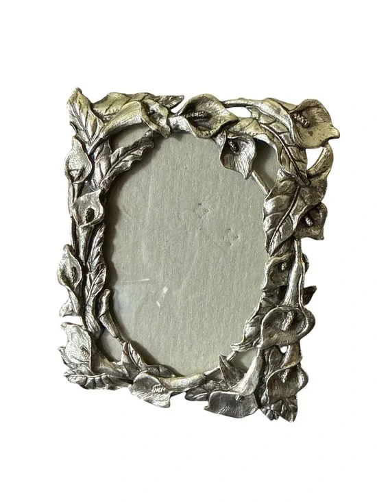 Vintage 1995 Arthur Court Pewter Calla Lily Picture Frame 3.5x5 Floral