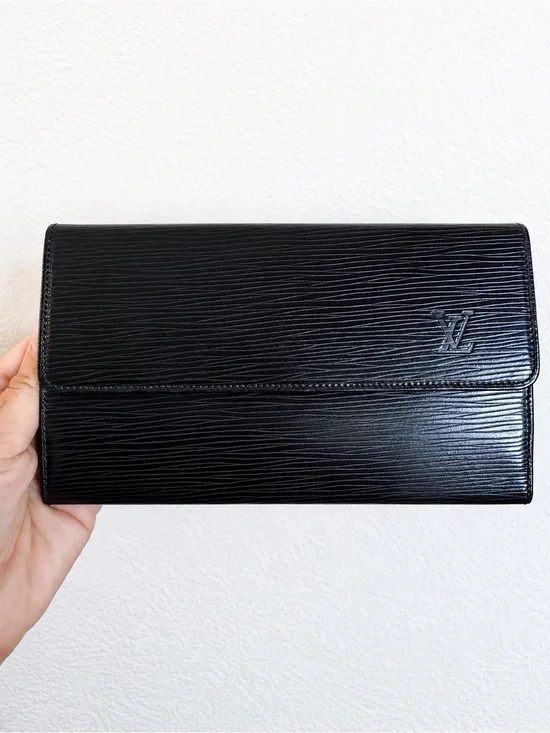Louis Vuitton Black Epi Leather Continental Wallet