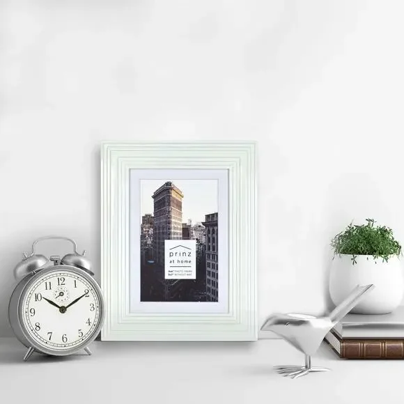 PRINZ‎ Midtown High Gloss 4 x 6 Molded Modern Picture Frame Modern , White 4x6