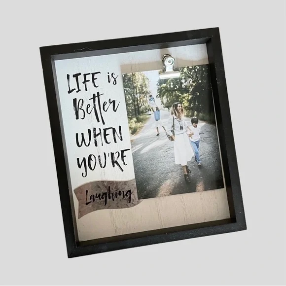 🌺 IG Design Photo Clip Black Shadow Box Decor NWOT
