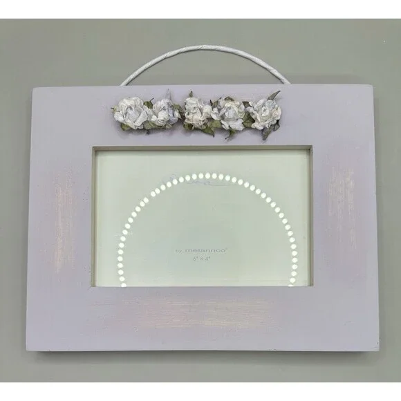Melannco Anna Pink Photo Frame 6x4 Floral Shabby Chic Cottage Farmhouse Decor