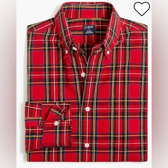 NWT J Crew Holiday tartan slim Untucked-fit flex casual shirt