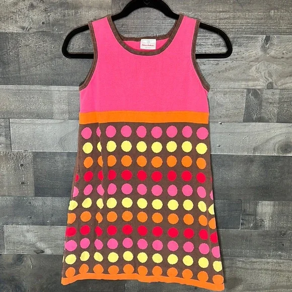 Hanna Anderson Pink and Brown With Polkadots Dress