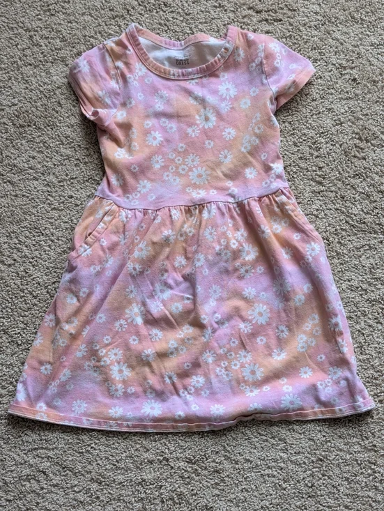 jumping beans Pink and White Daisy Short-Sleeve Dress
