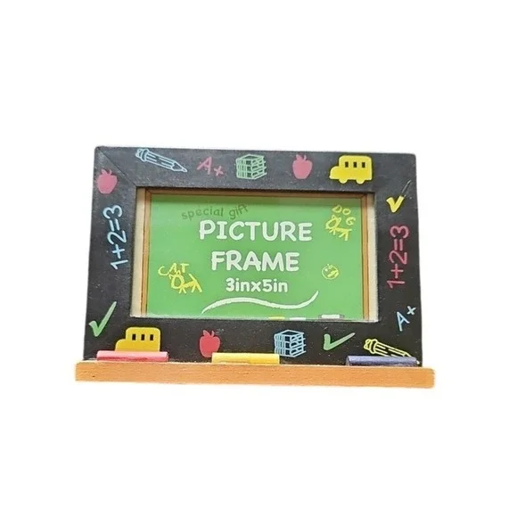 Vintage Chalkboard School Picture Frame Teacher Gift Classroom Decor Black Retro