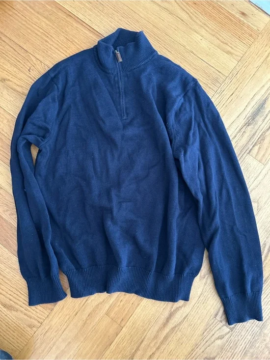 J. Crew Men's Navy Half-Zip Sweater