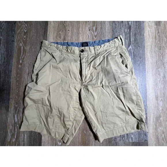 J.Crew Chino‎ Shorts Mens 33 Tan Stretch Cotton Blend Khaki Casual 10.5 Inseam