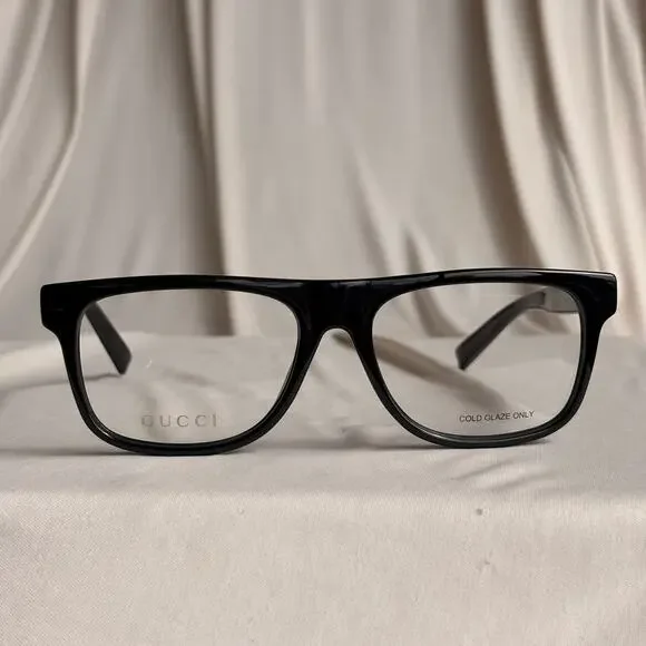 Gucci Black Square Eyeglasses - GG1117O - Red & Green Web, NIB