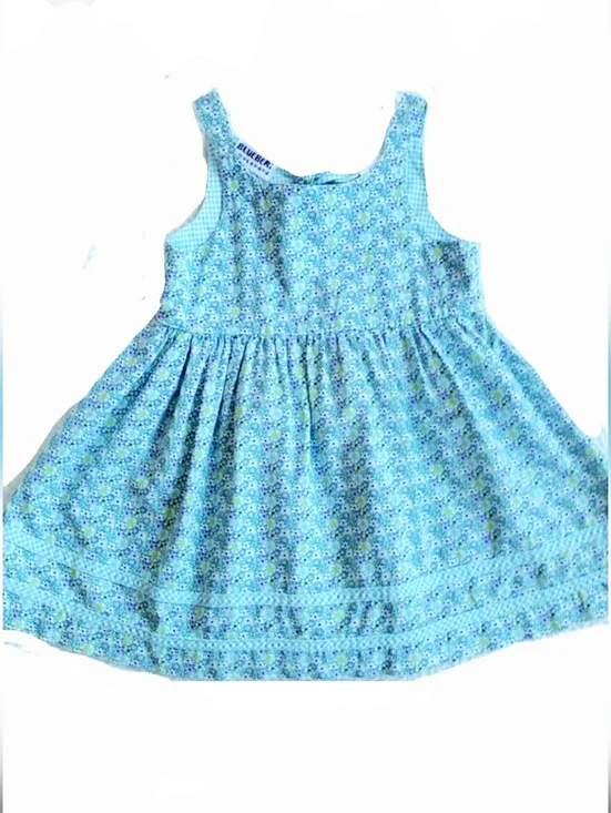 Bluberi Boulevard Blue Floral Cotton Dress Size 2T