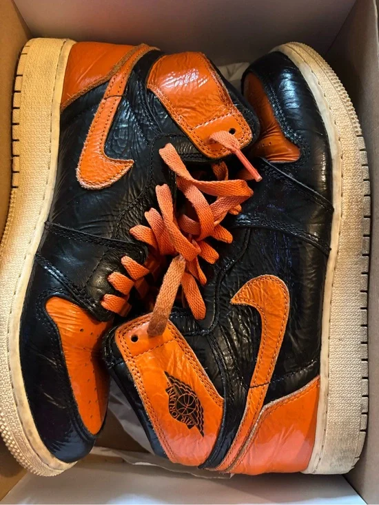 Boys High-Top Basketball Sneakers - Black & Orange