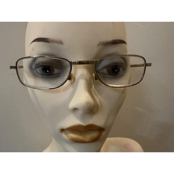 Vintage Retro Folding Glasses Frames Only Gold Metal Collapsible Temples