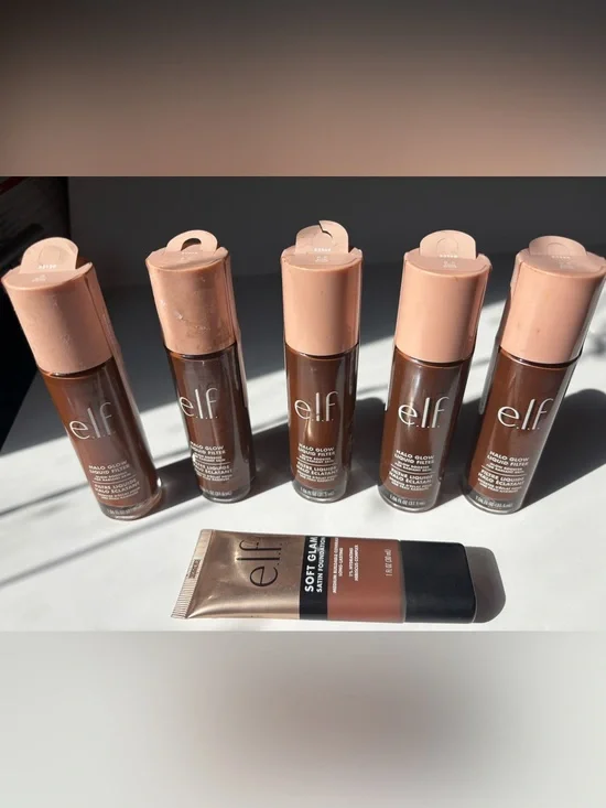 🔥NEW SEALED LOT: 5 Full Size ELF Halo Glow Liquid Foundations Shades 8/8.5/63