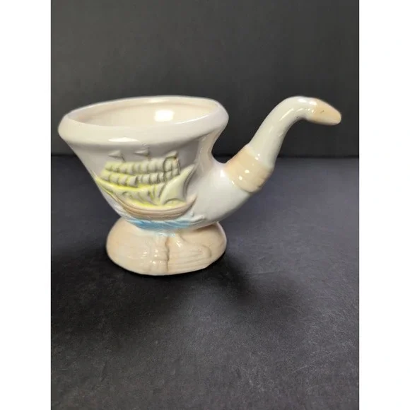 Vintage Relpo Pipe Planter MCM Ceramic Smoking Pipe Vase Japan 1950's-1960's