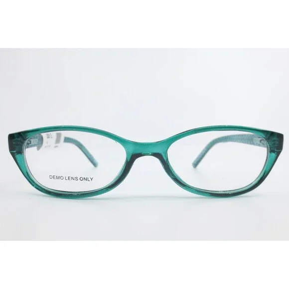 FGX L8028 TEL Teal Green Checkered Oval Eyeglass Frames 48-17-130 DG0721