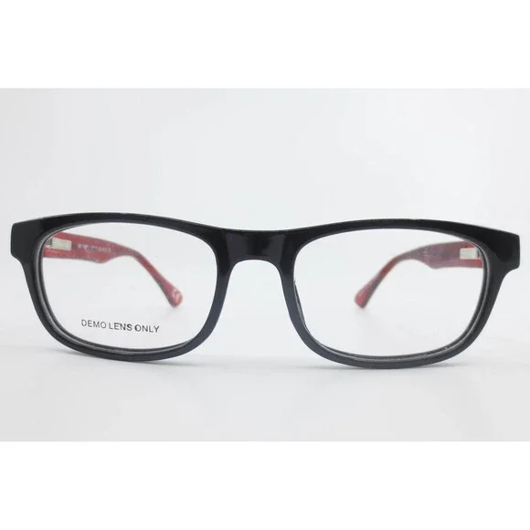 Foster Grant FGX Eyeglasses Black Red Rectangular Frame KP 7000 47-17-130 DG0821