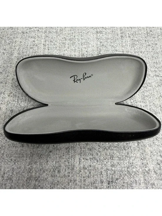Ray-Ban Black Hard Clamshell Sunglasses Eyeglasses Case Gray Interior Genuine