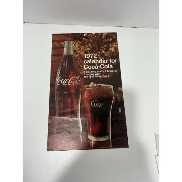 COKE ADVERTISING 1972 CALENDAR LARGE VTG COCA COLA XMAS SEASONS RARE ART RETRO
