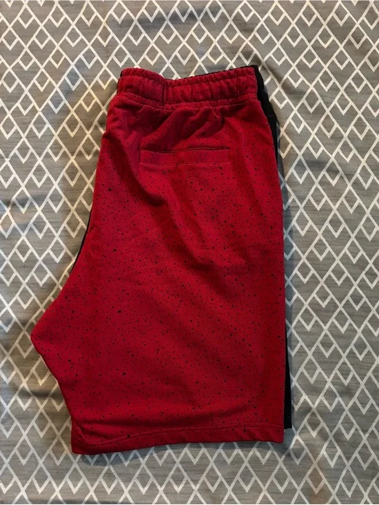 Jordan Men's Black and Red Athletic Shorts