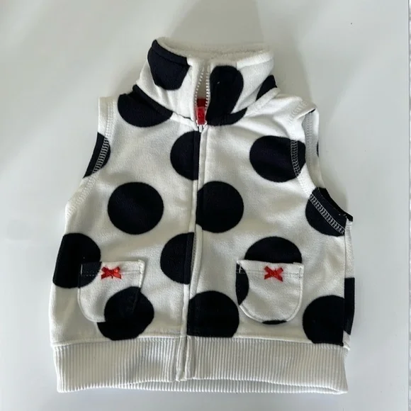 Fleece circle print baby vest