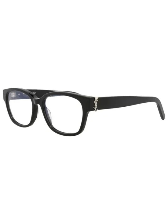 New Saint Laurent Women's Eyeglasses Square Rectangle Acetate Frame Black Black