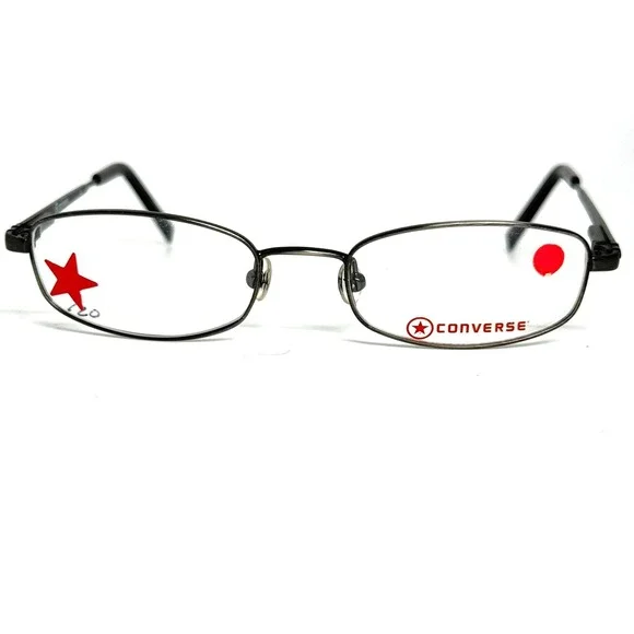 Converse Radical Pewter Oval Metal Eyeglass Frames 125 Star Logo 24657
