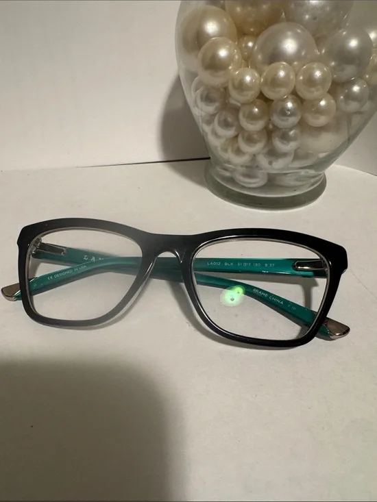L.A.M.B. Black Frame with Teal Temples Eyewear