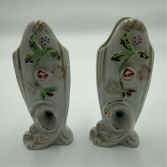 Vintage Porcelain‎ Double Bud Vases,