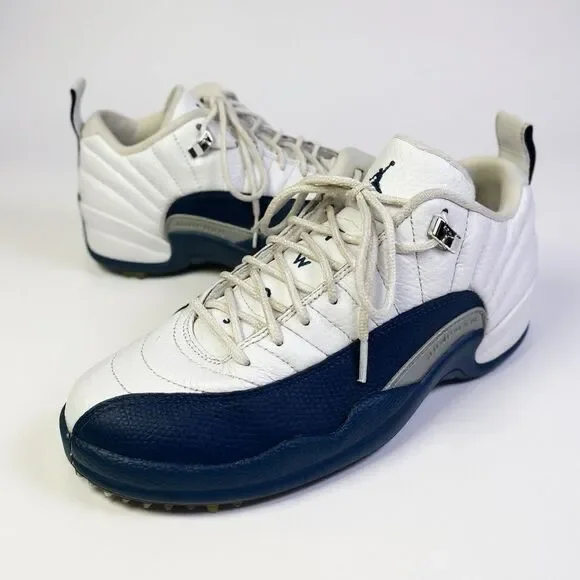 Nike Air Jordan 12 Golf Shoes Mens Size 8 White Blue DH4120-101 Cleats Jumpman