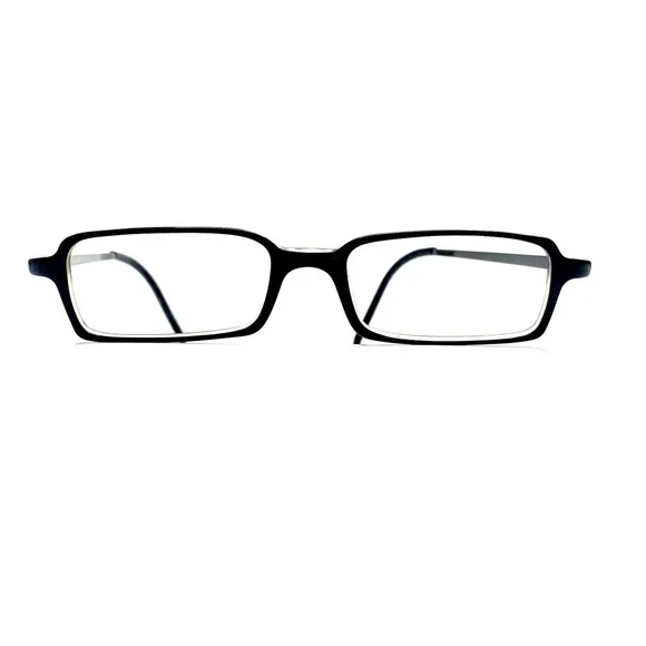 Prada Black Clear Rectangular Glasses Silver Temple VPR13E 2AF101 49 17 140