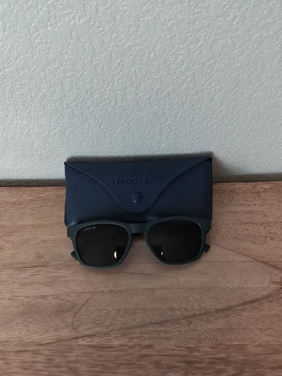 Lacoste Matte Dark Green Frame Sunglasses with Black Lenses