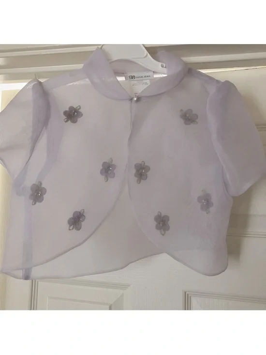 BONNIE JEAN Sheer Lavender Floral Special Occasion Bolero Girls 10 NEW NWOT