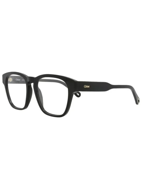 New Chloé Women's Eyeglasses Square Rectangle Recycled Acetate Frame Black Black