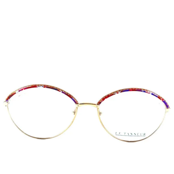 Le Tanneur Eyeglasses 221 Col. 02 Gold Red Oval Frames 55[]17 135 mm