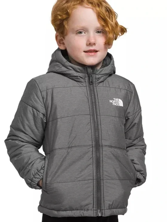 The North Face Boys Gray Reversible Mount Chimbo Jacket in Gray Size 7