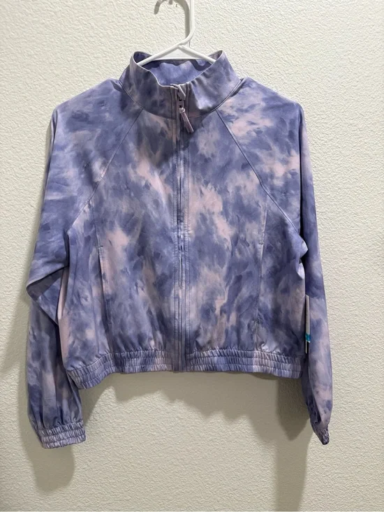 Athleta Girl Lavender & Light Tie-Dye Bomber Jacket