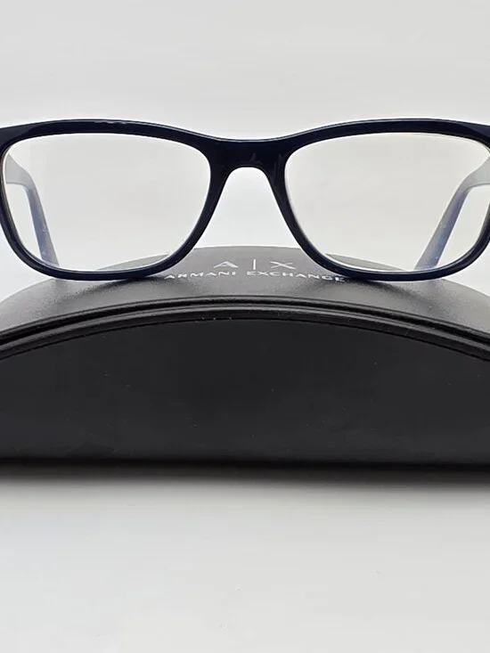 Armani Exchange AX3068 8302 Blue Glitter Eyeglasses Frame w/ Case Brazil 52mm
