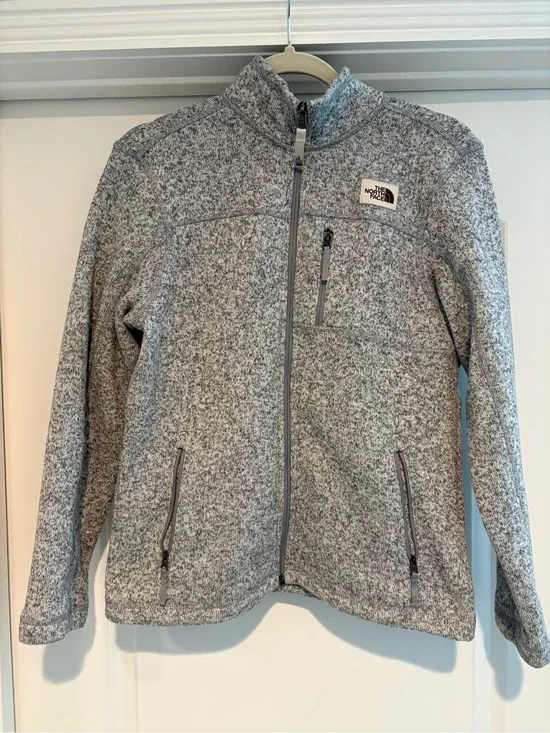 The North Face Boys Heather Grey Full-Zip Teddy Jacket