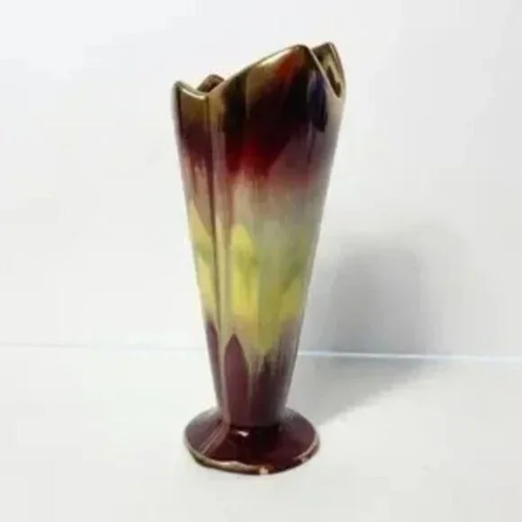Vintage Bay Keramik Pottery Drip Glaze Vase Multicolor 9