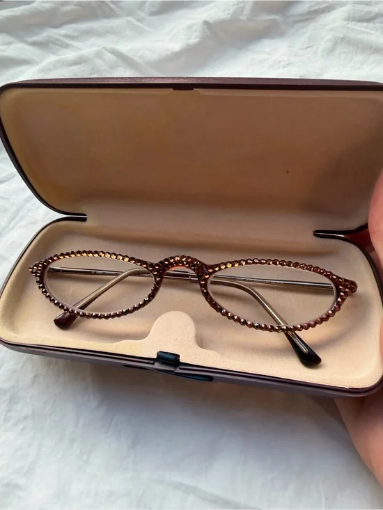 Jimmy Crystal NY Swarovski Rhinestone Reading Glasses +2.00 GL787 With Case