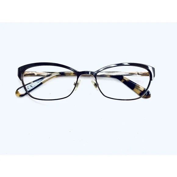 Kate Spade Brown & Gold Cat Eye Polka Dot Temple Glasses Leticia 52 16 135