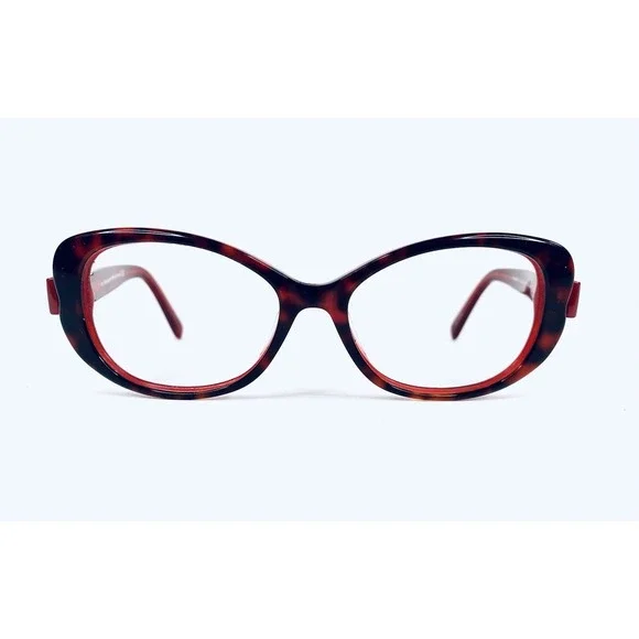Kate Spade NY Red Tortoise Oval Lucite Glasses Bowtie Temples Chandra 53 17 135