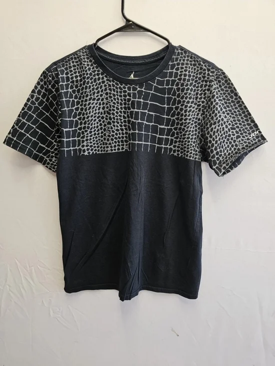 NIKE MICHAEL AIR JORDAN JUMPMAN TEE T SHIRT Mens M Black w/ Reptile Print