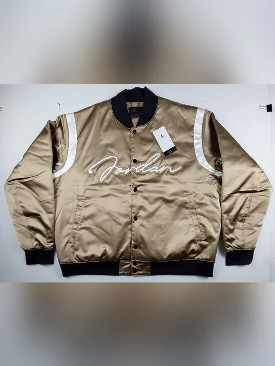 Jumpman Air Jordan MVP Varsity Jacket Mens Size XXL Gold HF9297-257 NWT $130