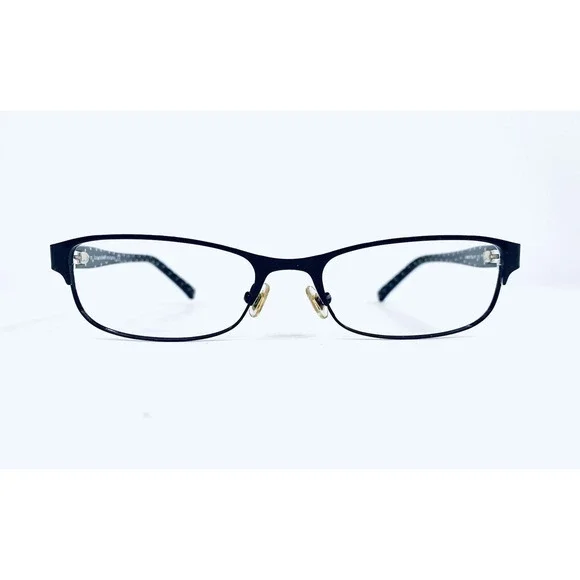 Kate Spade NY Black White Metal Rectangular Glasses W Acetate Temple 52 17 135