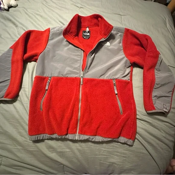 The North Face Fleece Denali Jacket Full Zip With Pockets Black Youth Boys Sz XL