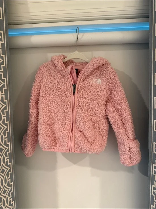 The North Face Pink Sherpa Zip Hoodie for Kids