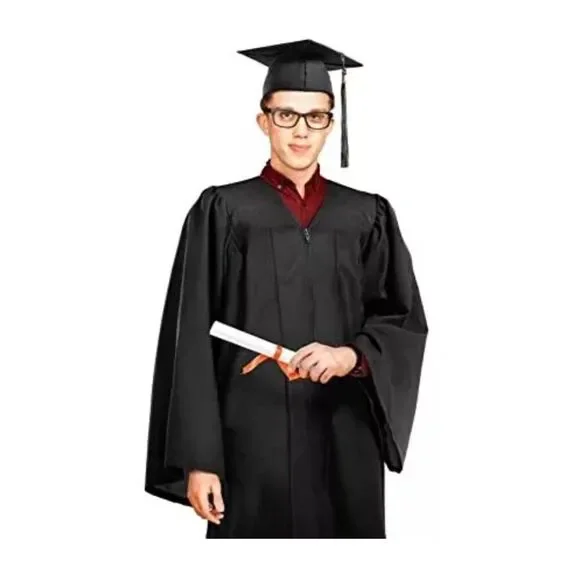 Graduation Cap and Gown with 2025 Year Charm for College &High School, Unisex