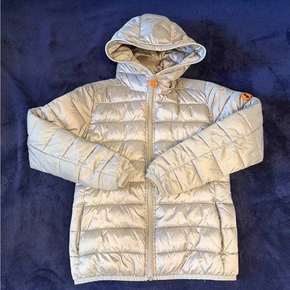 SAVE THE DUCK Silver Kids Puffer Jacket