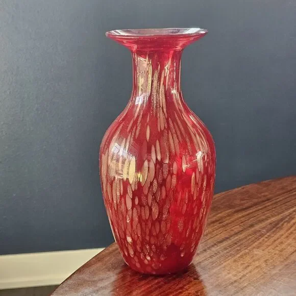 Vintage Murano Style Hand Blown Glass Vase 15