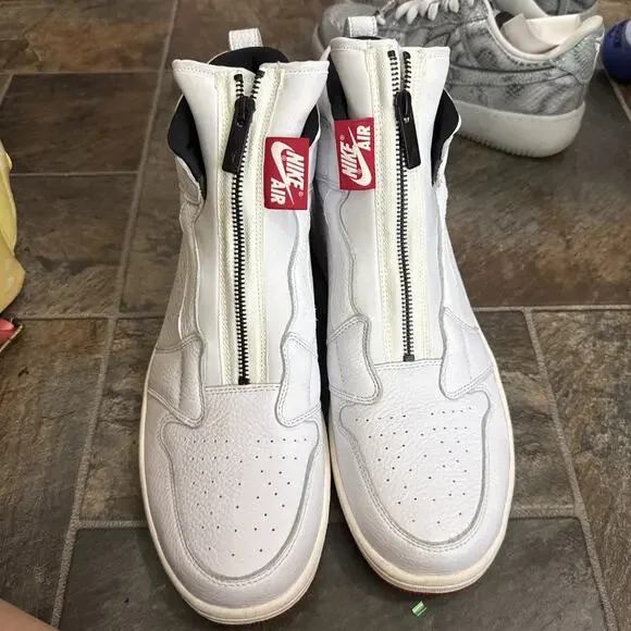 Size 13 - Air Jordan 1 Retro Zip High White University Red LEP